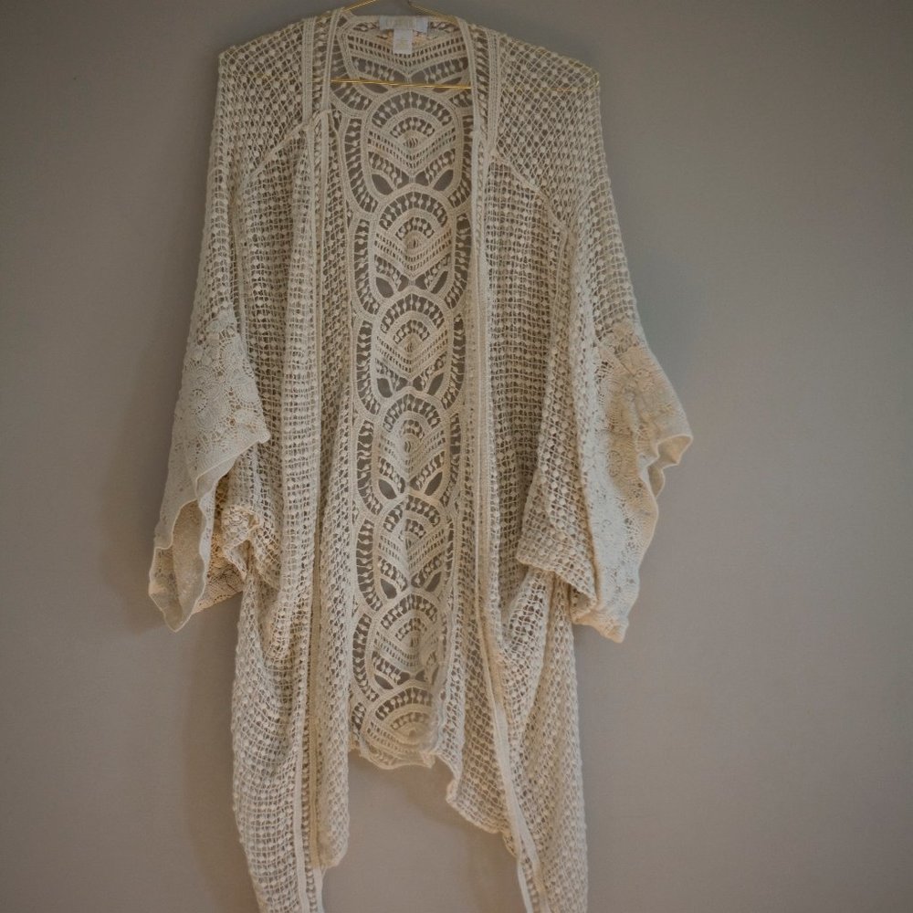 BKK Chance crochet kimono wrap coverup ivory cottagecore boho bohemian aesthetic